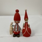 2-vintage Bo Strom Gnome Elf Wooden Sweden Christmas Figurine Hand Painted  