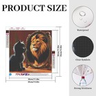 Diamond Painting Kit Kitten And Lion Full Diamond Round Art  5d Diy Art Craft F 
