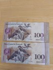 Lot Of 2 Venezuela 100 Bolivares Prefix  x 