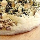 35  Christmas Tree Skirt Base Floor Mat Fluffy Faux Fur Carpet Apron Xmas Party 