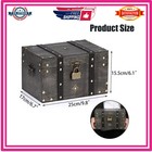 Elldoo Wooden Treasure Chest With Lock  Vintage Pirate Chest  Large
