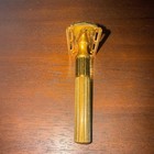 Vintage Gillette Gold Tech 3 Pc  Fat Handle Safety Razor With Case 