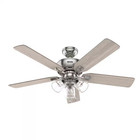Rosner 52 In  Indoor Brushed Nickel Ceiling Fan With Light Kit Included