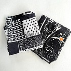 2 Vtg Vera Neumann Mcm Linen Towels Black   White Set Nwt New Hand Tea