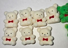 Vintage Lot Of 13 Flocked 1  Mini Teddy Bears Christmas Red Green White 1980 s