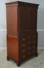 67792  Baker Chippendale Mahogany Linen Press Bedroom Cabinet
