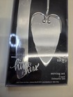 His   Hers Cake Knife Serving Set Wedding Silver Heart Cutter Pie Server       