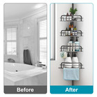 Corner Shower Caddy 4   tier Rustproof Bathroom Storage Organizer Shelf Drill Free