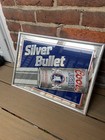 Vintage 1992 Promo Coors Light Silver Bullet Mirror Bar Sign Beer Advertisement 