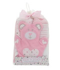 Lot Of 2 Baby Hooded Bath Towels   Bear Mitt Nip Baby Girl Pink Zak   Zoey