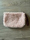 Small Ipsy Pink   Fuzzy Makeup Bag With Zipper And Wrist Strap