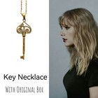 Hot Taylor Swift Vintage Fearless Key Necklace Hollow Out Design With Box