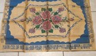 1950s Chenille Hook Rug Canvas Rose Romance 27  X 40  Vintage Wonder Art Rare