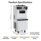 7 9gal h Commercial Electric Ice Cream Maker Soft Serve Machine Various Shapes