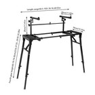 Keyboard Stand Black Dj Workstation Table Top Piano Holder 2 Tier Studio Mount