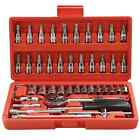 46 Pcs Socket Wrench Set 1 4  Drive Ratchet Metric Kit Garage Car Repair Tool Us