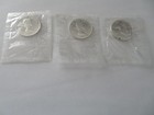 3 Coins 1962 Uncirculated Canadian Canada Silver Dollar Coin Cellophane Sealed 3