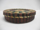 Vintage 8  Round Wicker Sewing Basket With Lid Excellent Condition