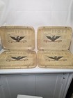Vintage Mid Century Fiberglass Folding Tv Trays Eagle Retro Set 4 Quaker