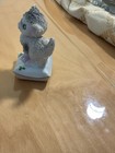 Vintage Japan Cat Kitten Figurine Sugar Textured Ceramic Green Eyes 3 5   