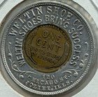 1909 Encased Lincoln Wheat Cent - Good Luck Penny - Joliet  Il - Ec 6534