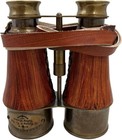 Nautical Brass Binocular Vintage Antique Marine Binoculars Leather Strip Gift