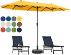13ft Outdoor Double Sided Large Patio Umbrella Market Shade Umbrella With Crank