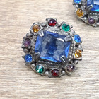 Antique Victorian Set Of 4 Multicolor Rhinestone Button Set 1 