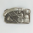 Vintage 1982 American Fire Fighter Metal Belt Buckle Made In Usa