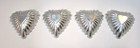Set 4 Vintage 1960s Fluted Heart Shaped Small 3  Aluminum Sandbakkel Candy Molds
