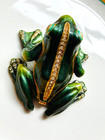 Vintage Papyrus Tree Frog Trinket Box Jeweled Substantial Enamel Nwt Gorgeous