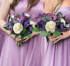 Purple White Bridal Bouquet Sola Wood Bride Wildflower Lavender Wedding Flowers