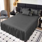 Plain Bed Skirt Breathable Bed Cover Bedspread Mattress Cover  no Pillowcase 