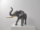 Emulation Loxodonta Africana Elephant Figurine Animal Sculpture Model In Stock