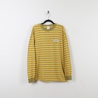 Vintage 90s Yellow Bugle Boy Active Striped Long Sleeve Rugby T-shirt Size Xl