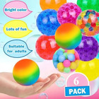 6pcs Mini Rainbow Stress Balls Squishy Sensory Fidget Squeeze Toy Set - New