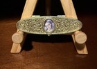 Vintage Estee Lauder Solid Perfume Compact Victorian Lady Gold Tone Filigree