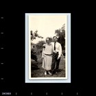 Old Vintage Photo Affectionate Man Woman Couple Duo In Yard Found Snapshot