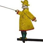Fisherman Nautical Sky Hook Fishing Fish Teeter Totter Tin Balance Folk Art
