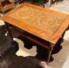 Vintage 1960s Mid Century Danish Modern Teak Coffee Table W  Parquet Tile Mcm