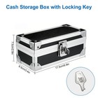 Lockable Cash Storage Box Aluminum Alloy Money Organizer Safe Key Jewelry Case