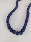 African Trade Beads - Vintage Hand Made From Blue Glass Bottles - 13mm  22  Long