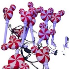 Gemmy Christmas Mickey Mouse Peppermint Pathway Lights Disney Blow Mold