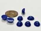 12 Vintage Cobalt Blue Star Sapphire Glass 10x8mm Oval Smooth Dome Cabochon E462