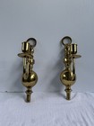Vintage Brass Wall Sconce Taper Candle Holders Ornate Mid Century Pair 