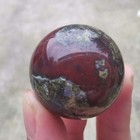Acxico 2pcs 30mm Small Natural Dragon Blood Stone Quartz Sphere Crystal Ball Rei