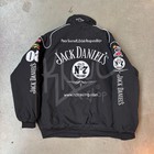 Vintage Style Jack Daniels Nascar Black Racing Jacket Embroidered Logos 