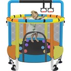 Toddler Trampoline W  Safety Enclosure Net Adjustable Gym Bar Ages 1-8 Kids Boys