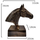Large Metal Horse Head On Base Figurine Statue Table Top Bronze Finish 34 Cm