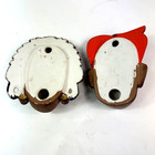Vintage Arnels Pair 2 Hand Painted Egyptian Peru Indian Face Ceramic Wall Mask